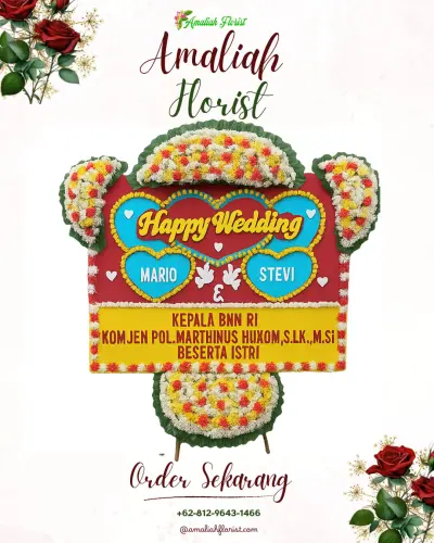 Karangan Papan Bunga Pernikahan di Timuhun